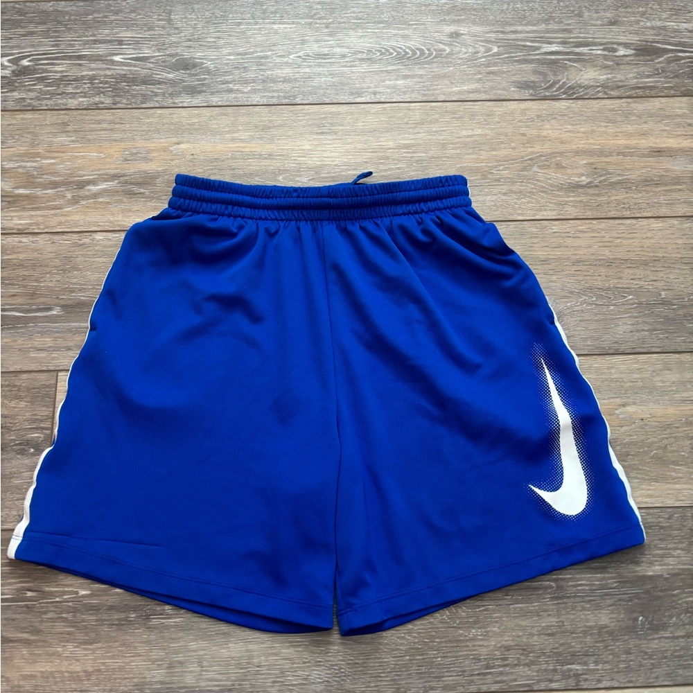 Nike Kids Blue Shorts with White Swoosh